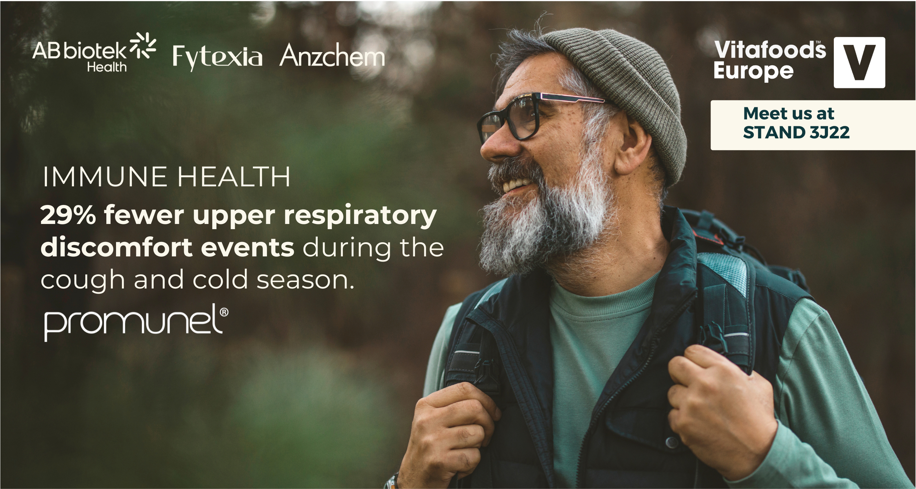 Immune health 29% fewer upper respiratory discomfort events during the cough and cold season.